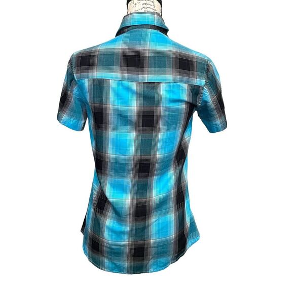 Dixxon The Maui Shirt Blue Plaid Bamboo Short Sleeve Country Western Size Small - Picture 2 of 9